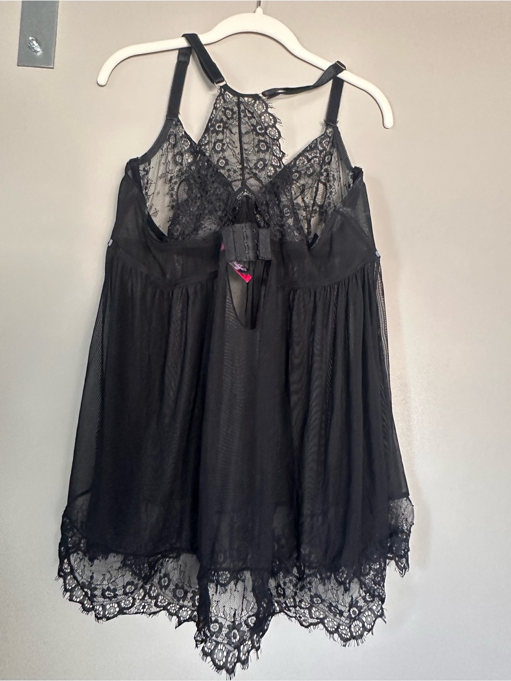 Black Lace Trim Babydoll Chemise - Women Intimates